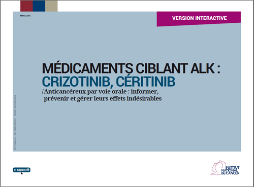 Recommandations gestion des effets indésirables - Médicaments ciblant ALK