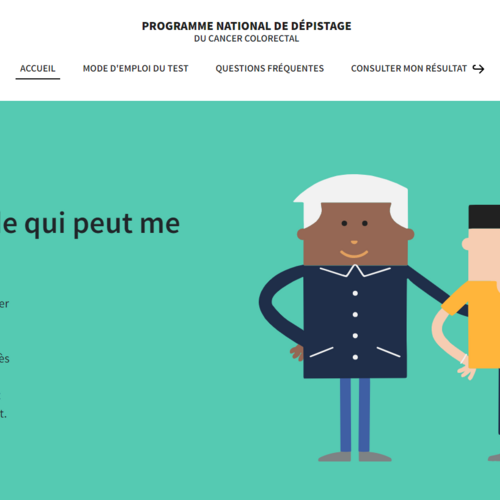 Page d'accueil site kit de dépistage